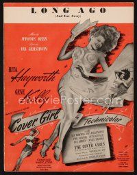 5h249 COVER GIRL sheet music '44 sexiest full-length Rita Hayworth, Long Ago & Far Away!