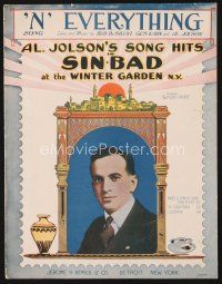 5h286 SINBAD stage play sheet music '18 young Al Jolson, Starmer art, 'N' Everything!