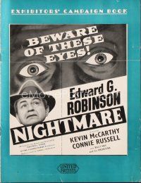 5h365 NIGHTMARE English pressbook '56 Edward G. Robinson, from the Cornel Woolrich novel!