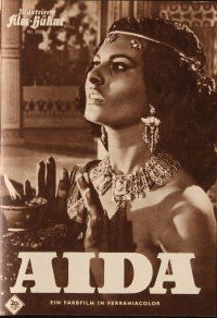 5h159 AIDA German program '56 different images of sexy Sophia Loren in Verdi's Italian opera!