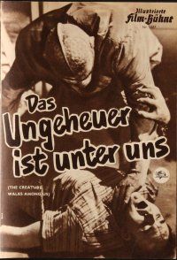 5h169 CREATURE WALKS AMONG US German program '56 many different images of monster attacking!