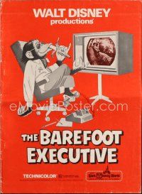 5h301 BAREFOOT EXECUTIVE pressbook '71 Disney, Kurt Russell, wacky chimp!