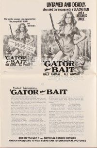 5h332 GATOR BAIT pressbook supplement '74 Sebastion, Claudia Jennings, half animal, all woman!