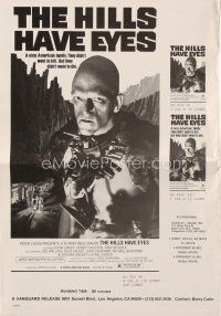 5h335 HILLS HAVE EYES pressbook '78 Wes Craven, classic creepy image of sub-human Michael Berryman!