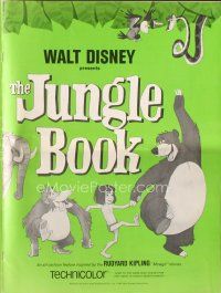 5h344 JUNGLE BOOK pressbook '67 Walt Disney cartoon classic, includes cool color poster inside!