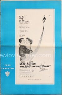 5h359 McCONNELL STORY pressbook '55 Alan Ladd is America's first triple jet ace, June Allyson!