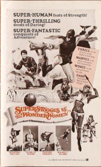 5h388 SUPERSTOOGES VS. THE WONDERWOMEN pressbook '74 super-fantastic conquests of adventure!