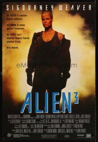 5j091 ALIEN 3 Aust 1sh '92 Sigourney Weaver, 3 times the danger, 3 times the terror!