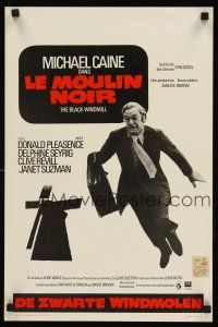 5j341 BLACK WINDMILL Belgian '74 cool image of Michael Caine running with briefcase, Don Siegel!