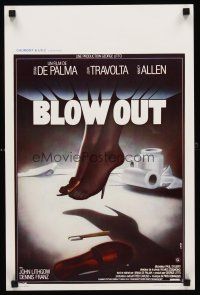 5j344 BLOW OUT Belgian '81 John Travolta, Brian De Palma, cool different art by Landi!
