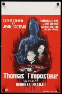 5j463 THOMAS THE IMPOSTOR Belgian '64 Jean Cocteau, Thomas l'imposteur, cool Mascii art!