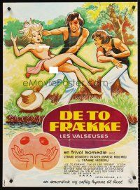 5j533 GOING PLACES Danish '74 Les Valseuses, art of Dewaere, Depardieu & naked Miou-Miou!