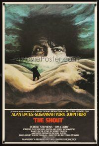 5j062 SHOUT English 1sh '78 Alan Bates, Susannah York, cool sexy artwork!
