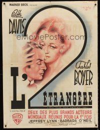 5j640 ALL THIS & HEAVEN TOO French 23x32 '40 close up art of Bette Davis & Charles Boyer!