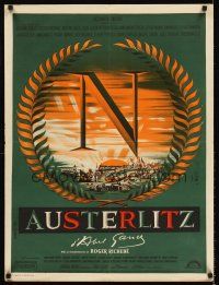 5j646 BATTLE OF AUSTERLITZ French 23x32 '60 Napoleon, Abel Gance directed, Mascii artwork!
