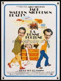 5j679 FORTUNE French 23x32 '75 Jack Nicholson & Warren Beatty, not as smart as the Three Stooges!
