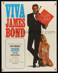 5j686 GOLDFINGER French 23x32 R70 Sean Connery as James Bond 007 with sexy girl by Thos & Bourduge