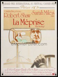 5j690 HIRELING French 23x32 '73 artwork of Robert Shaw as chauffeur to Sarah Miles!