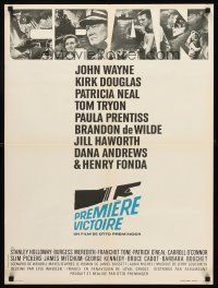 5j694 IN HARM'S WAY French 23x32 '65 John Wayne, Kirk Douglas, Otto Preminger, Saul Bass title art!