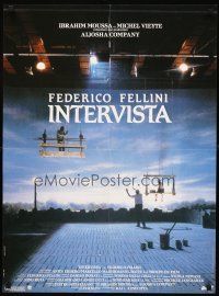 5j696 INTERVISTA French 23x32 '87 Federico Fellini directed, cool image of stage!
