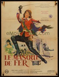 5j697 IRON MASK French 23x32 '62 Yves Thos art of swashbuckler Jean Marais!