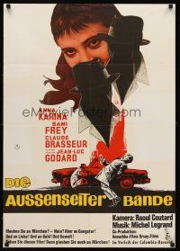 5j267 BAND OF OUTSIDERS German '65 Jean-Luc Godard's Bande a Part, Anna Karina, Claude Brasseur!