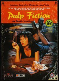 5j309 PULP FICTION video German '94 Quentin Tarantino, sexy Uma Thurman smoking Lucky Strikes!