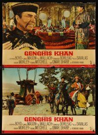 5j165 GENGHIS KHAN 3 Italian photobustas '65 Omar Sharif as the Mongolian Prince of Conquerors!