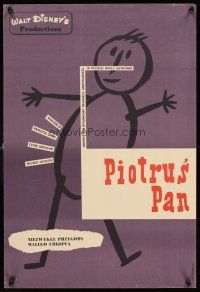 5j224 PETER PAN Polish 16x24 '60 Lipinski art from Disney animated cartoon fantasy classic!