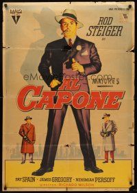 5j125 AL CAPONE Spanish '59 Soligo art of Rod Steiger as most notorious gangster!