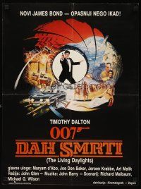 5j241 LIVING DAYLIGHTS Yugoslavian '87 Timothy Dalton as James Bond in cool art montage!