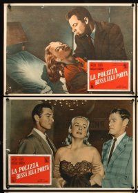 5j182 BIG COMBO 13 Italian 13x18 pbustas '55 Cornel Wilde & sexy Jean Wallace, classic film noir!