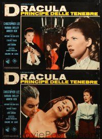 5j162 DRACULA PRINCE OF DARKNESS 5 Italian photobustas '66 great images of vampire Christopher Lee!