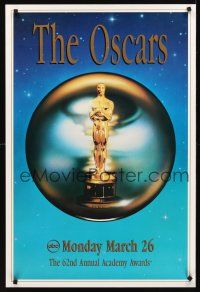 5k007 62ND ANNUAL ACADEMY AWARDS TV 1sh '90 great image of Oscar statue!