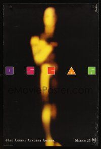 5k008 63rd ANNUAL ACADEMY AWARDS 1sh '91 really cool image of Oscar, Saul Bass design!