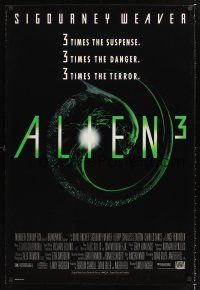5k027 ALIEN 3 1sh '92 Sigourney Weaver, 3 times the danger, 3 times the terror!