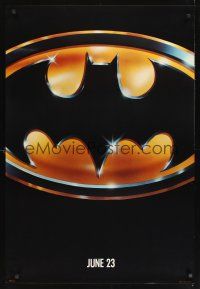 5k062 BATMAN matte teaser 1sh '89 Michael Keaton, Jack Nicholson, directed by Tim Burton!