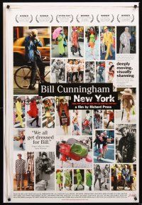 5k080 BILL CUNNINGHAM NEW YORK arthouse 1sh '10 images fom most famous NYC street fashion photog!