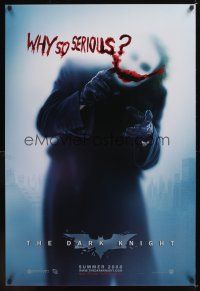 5k161 DARK KNIGHT teaser DS 1sh '08 Heath Ledger as the Joker, why so serious?