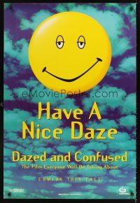 5k166 DAZED & CONFUSED style A teaser 1sh '93 Milla Jovovich, McConaughey, great happy face image!