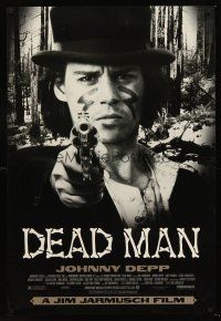 5k167 DEAD MAN 1sh '96 great image of Johnny Depp pointing gun, Jim Jarmusch weird western!