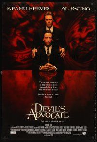 5k181 DEVIL'S ADVOCATE advance DS 1sh '97 Keanu Reeves, Al Pacino, Charlize Theron, Jeffrey Jones