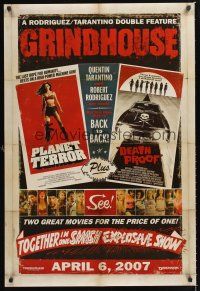 5k288 GRINDHOUSE advance DS 1sh '07 Rodriguez & Tarantino, Planet Terror & Death Proof!