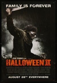 5k290 HALLOWEEN II advance DS 1sh '09 creepy Michael Myers with knife about to stab someone!