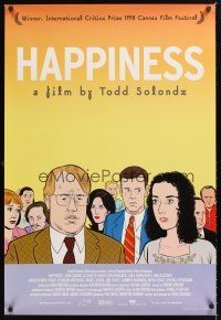 5k292 HAPPINESS 1sh '98 Todd Solondz black comedy, art of Philip Seymour Hoffman!