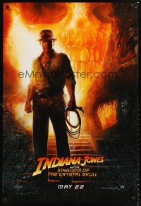 5k354 INDIANA JONES & THE KINGDOM OF THE CRYSTAL SKULL teaser DS 1sh '08 art of Harrison Ford!