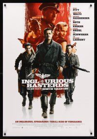 5k361 INGLOURIOUS BASTERDS int'l DS 1sh '09 Quentin Tarantino, Nazi-killer Brad Pitt, Waltz!