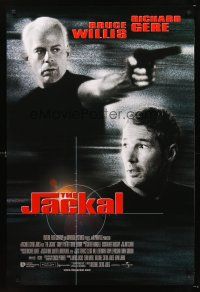 5k394 JACKAL int'l DS 1sh '98 Bruce Willis in the title role, Richard Gere, Sidney Poitier!