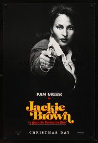5k401 JACKIE BROWN teaser DS 1sh '97 Quentin Tarantino, cool image of Pam Grier with gun!
