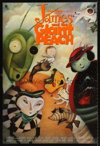 5k406 JAMES & THE GIANT PEACH DS 1sh '96 Disney fantasy cartoon, Lane Smith art of cast!